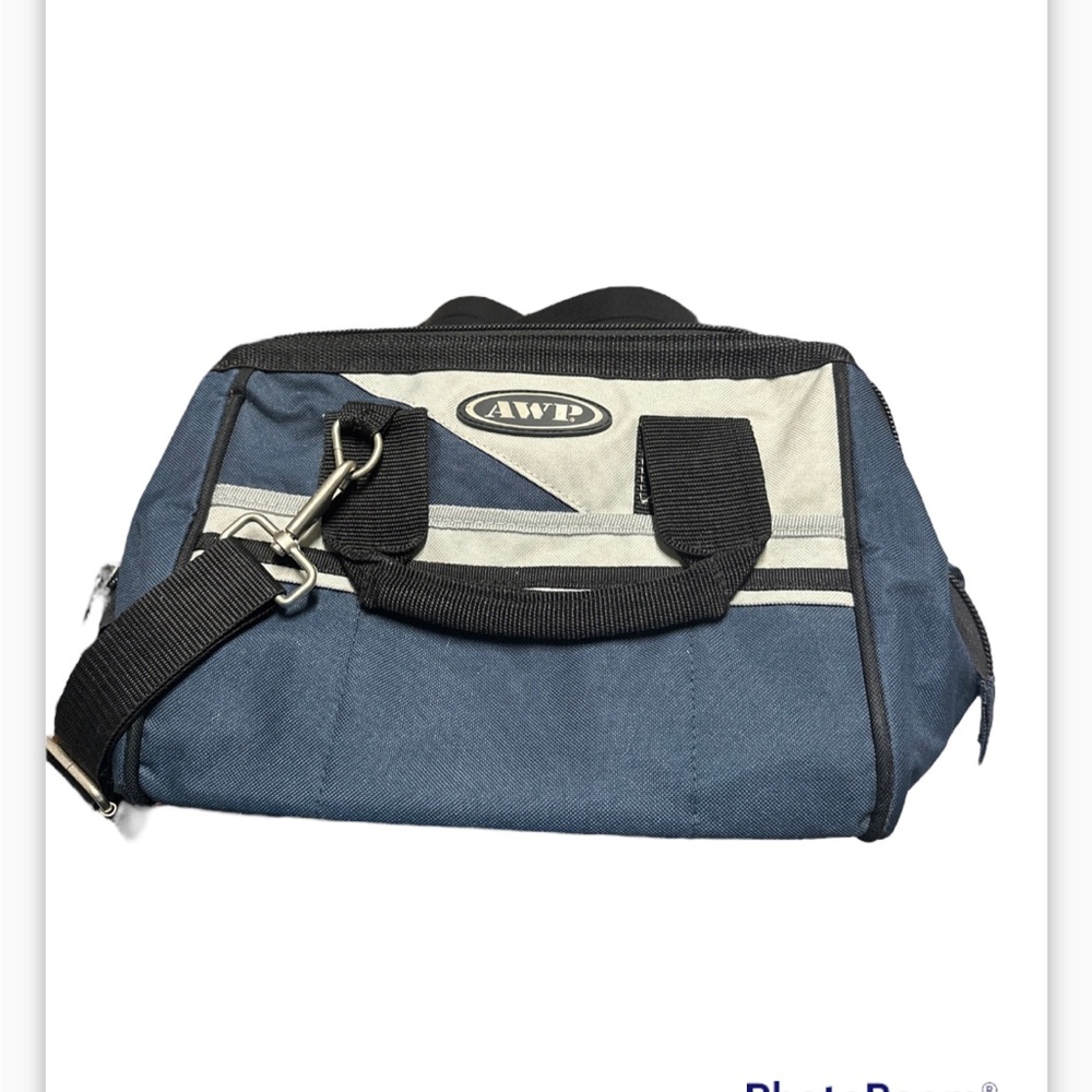 AWP 12” ZIPPERED TOOL BAG MULTIPURPOSE CARRY BAG - Blue/ Black- Wide Mouth